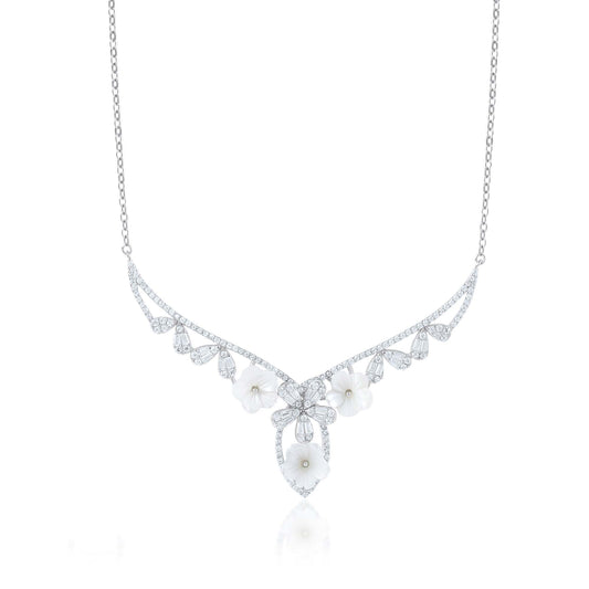 Ariva Silver Blossom Teardrop Necklace Ariva