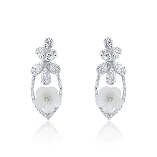 Ariva Silver Blossom Teardrop Earrings Ariva