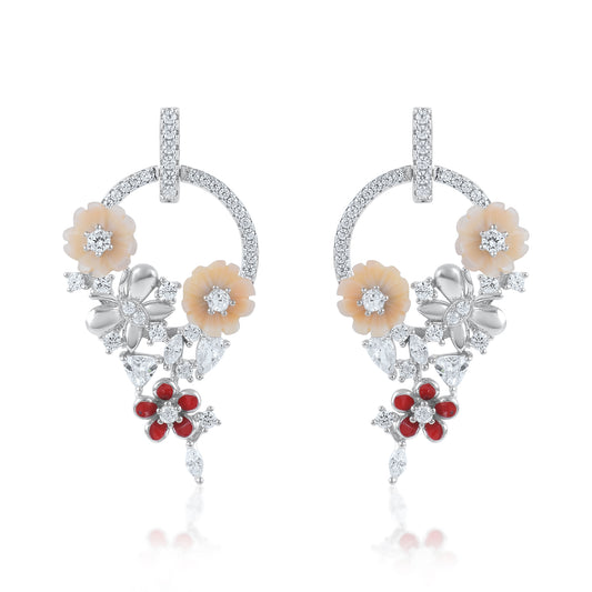 Ariva Silver Garden Charm Hoop Earrings Ariva