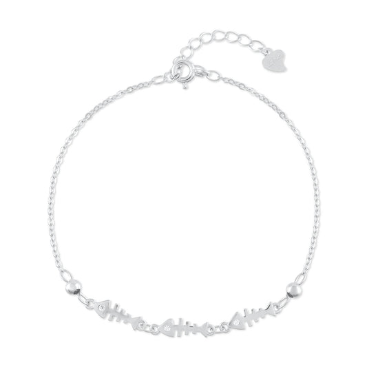 Ariva Silver Fish Bone Bracelet - Ariva