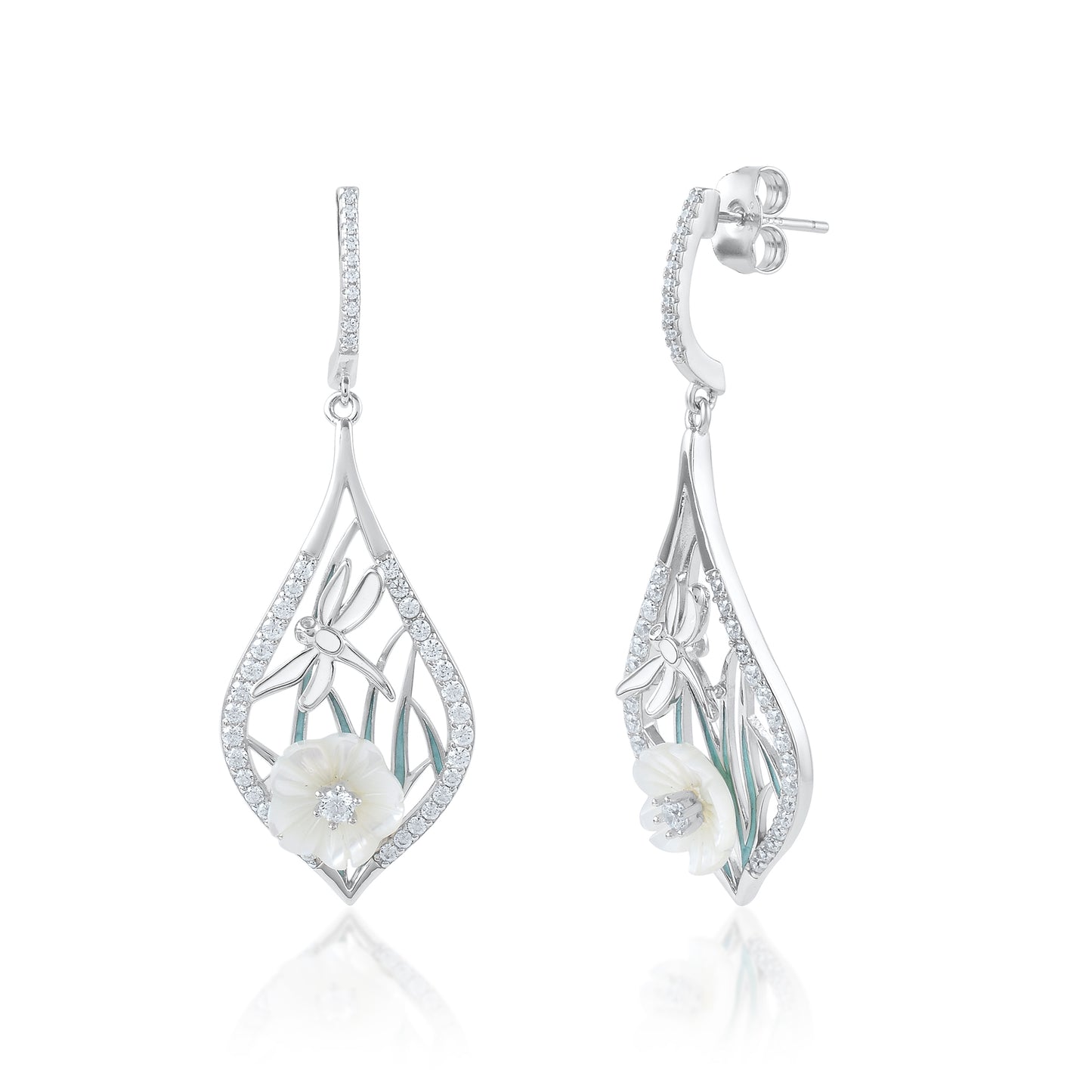 Ariva Silver Leafy Bloom Pendant Set Ariva