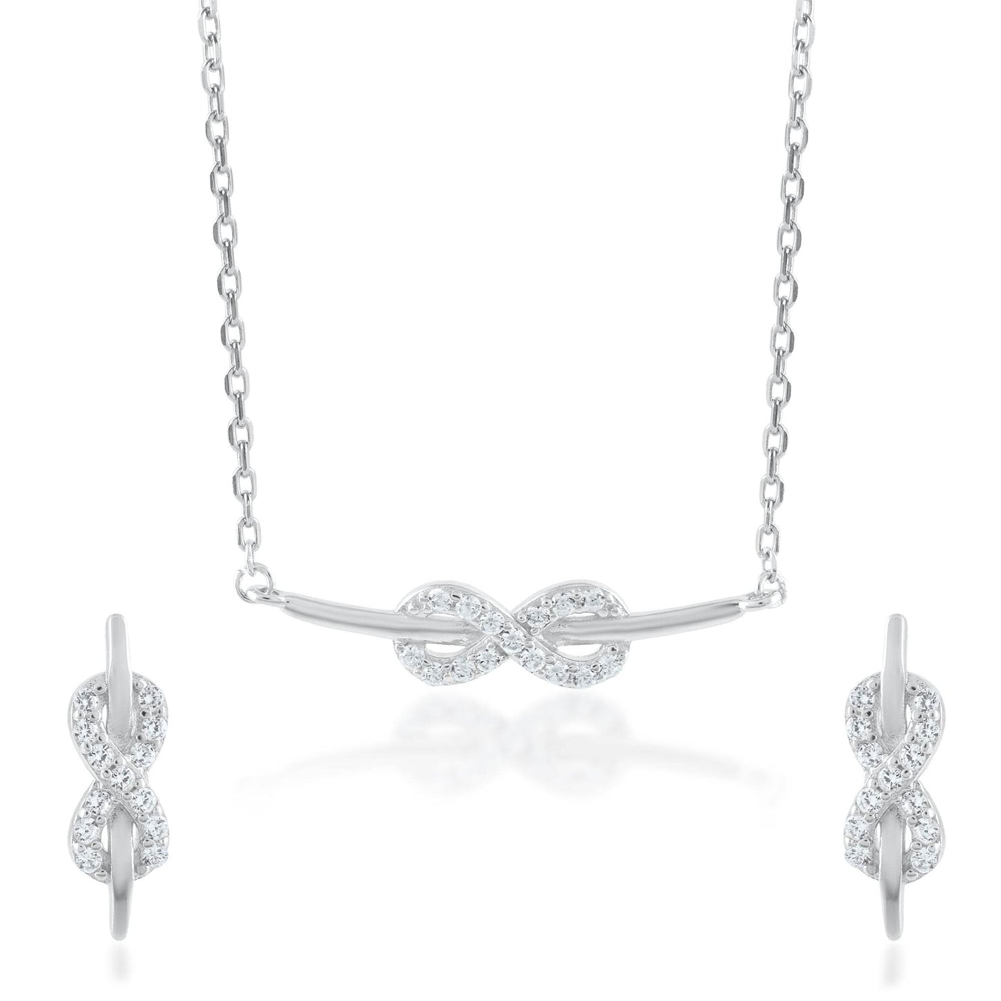 Ariva Silver Infinity Pendant Set - Ariva