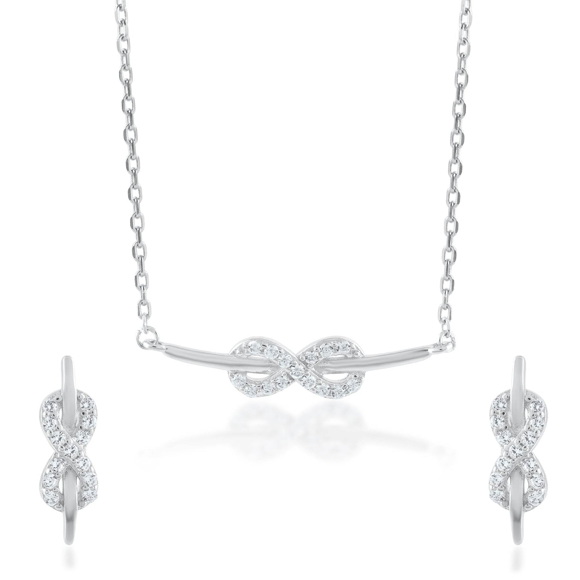 Ariva Silver Infinity Pendant Set - Ariva