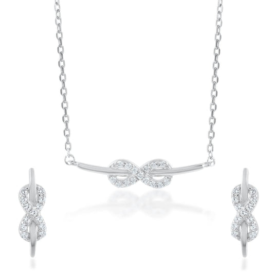 Ariva Silver Infinity Pendant Set - Ariva