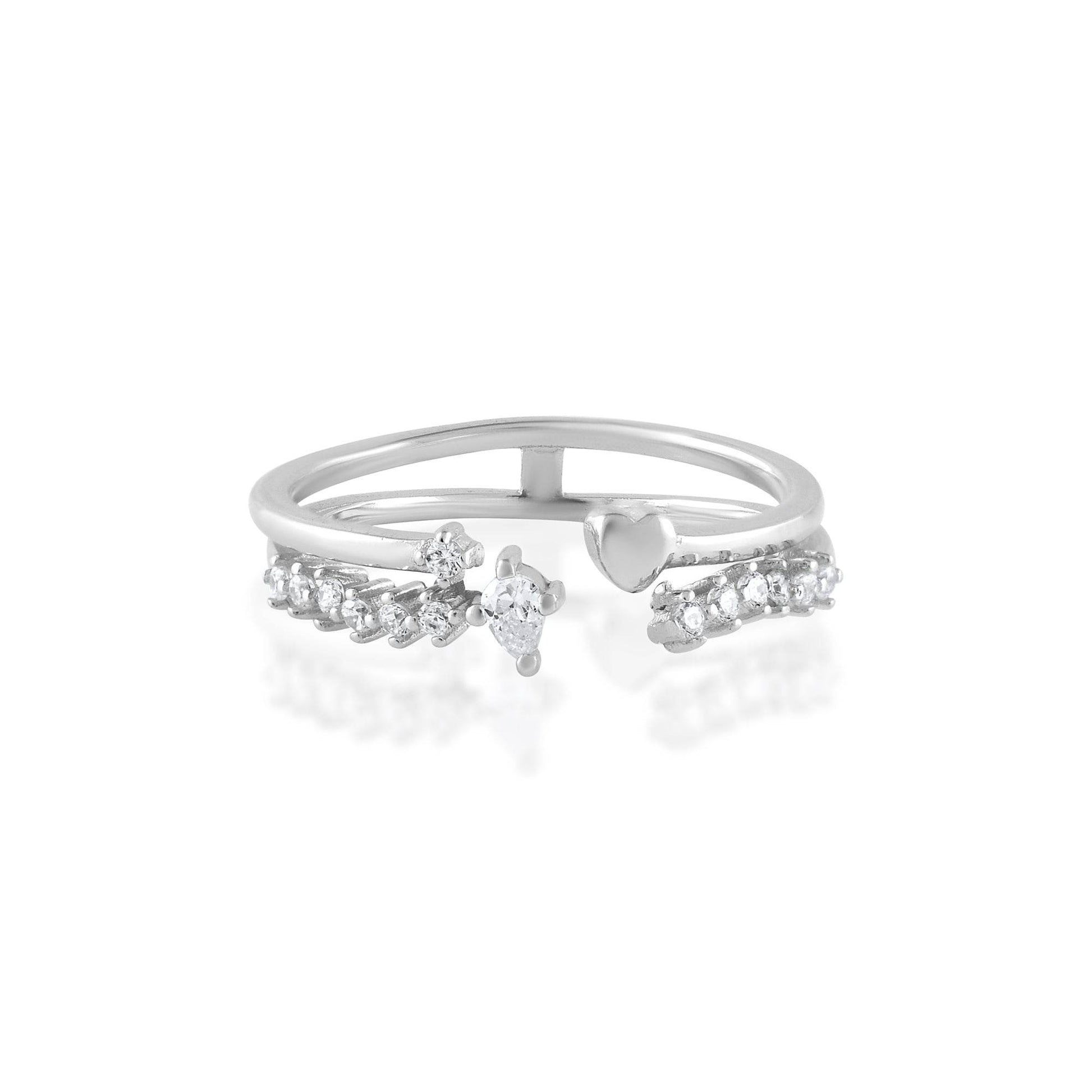 Ariva Silver Double Layer Ring - Ariva