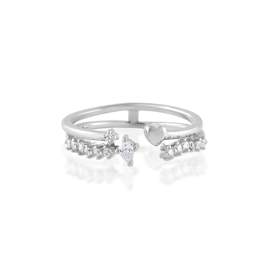 Ariva Silver Double Layer Ring - Ariva