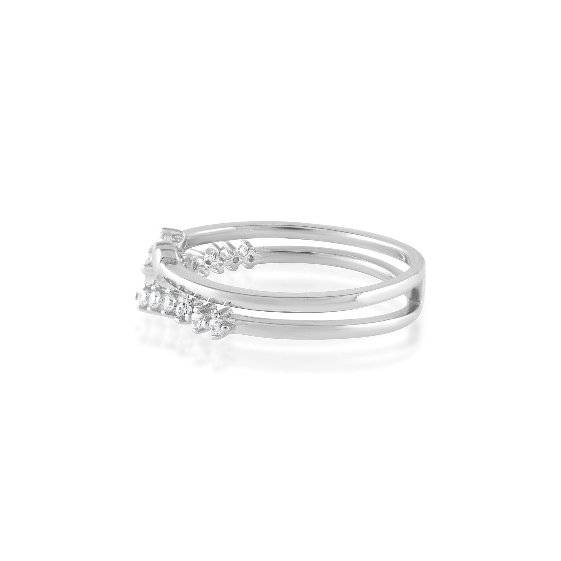 Ariva Silver Double Layer Ring - Ariva