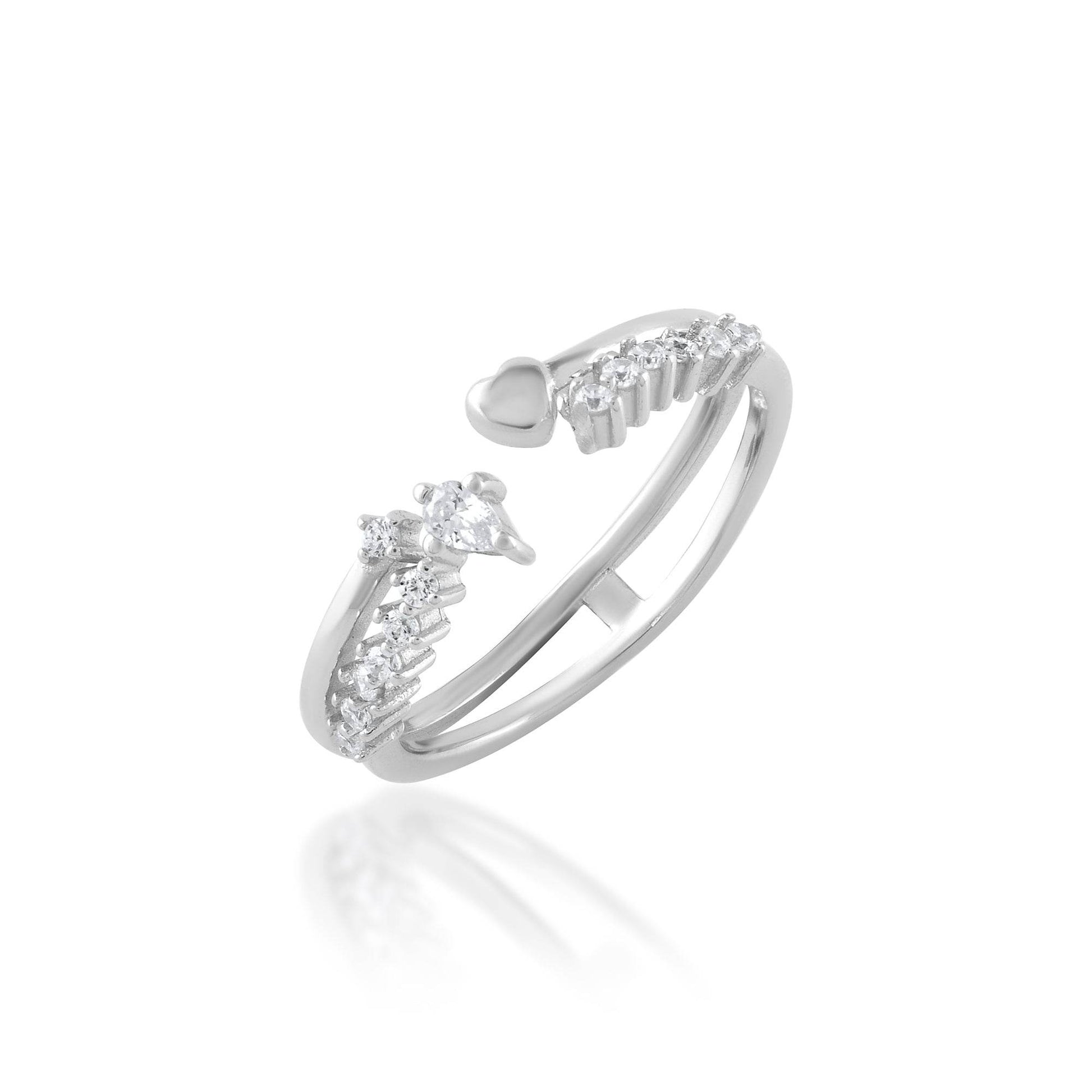 Ariva Silver Double Layer Ring - Ariva