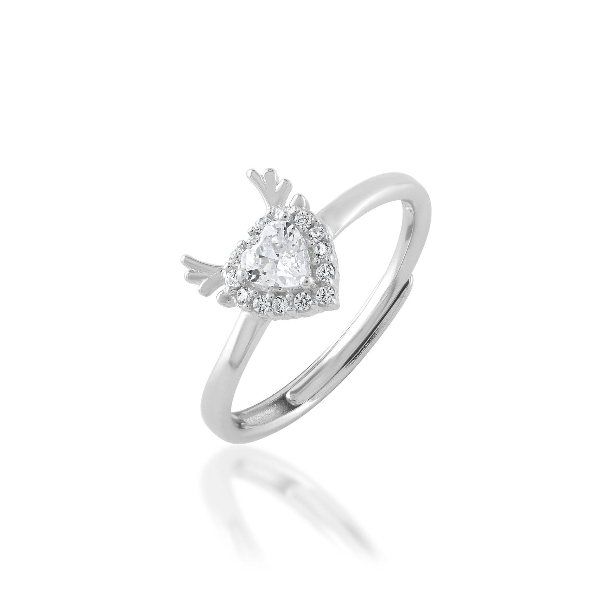 Ariva Silver Deer Heart Ring - Ariva