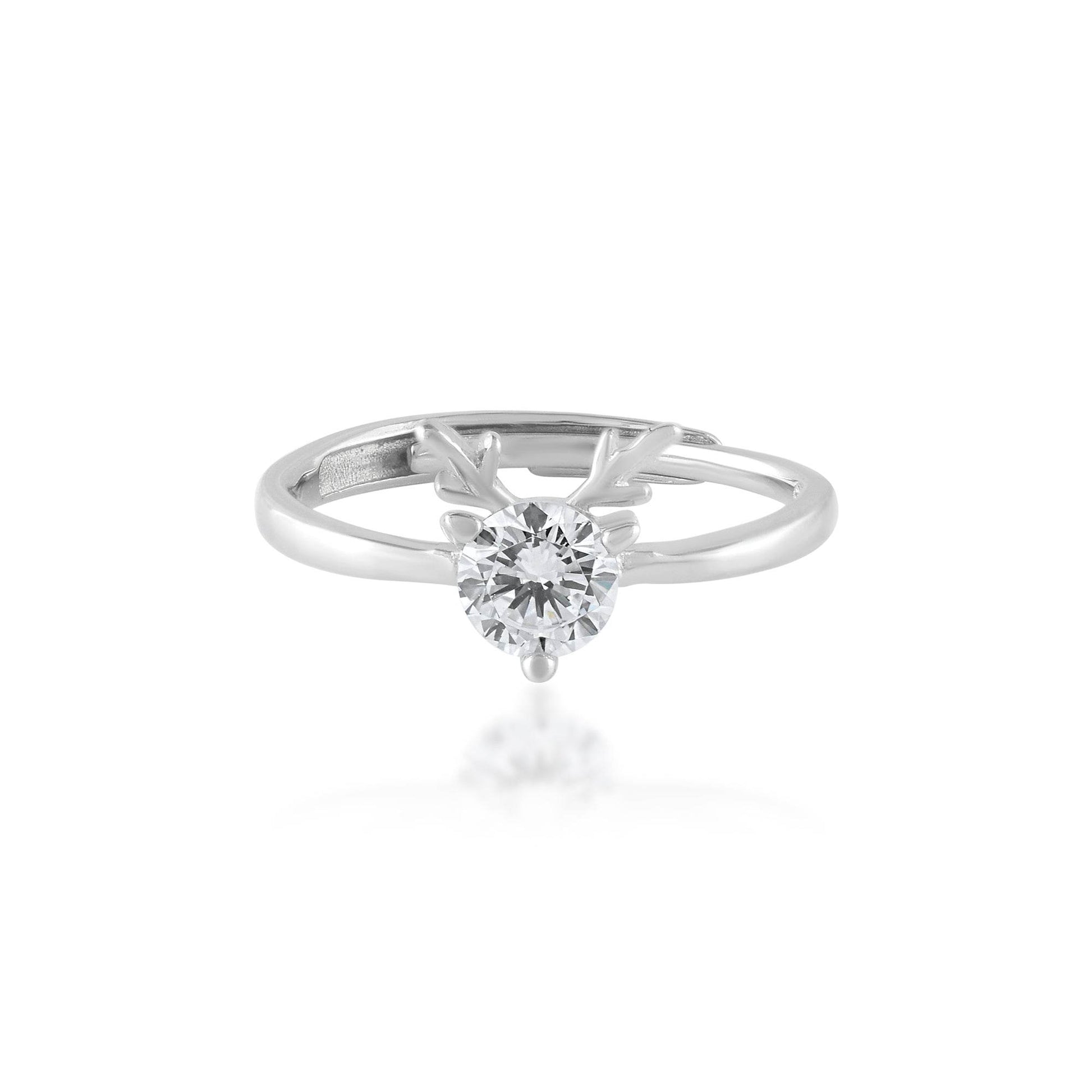 Ariva Silver Fawn Heart Ring - Ariva