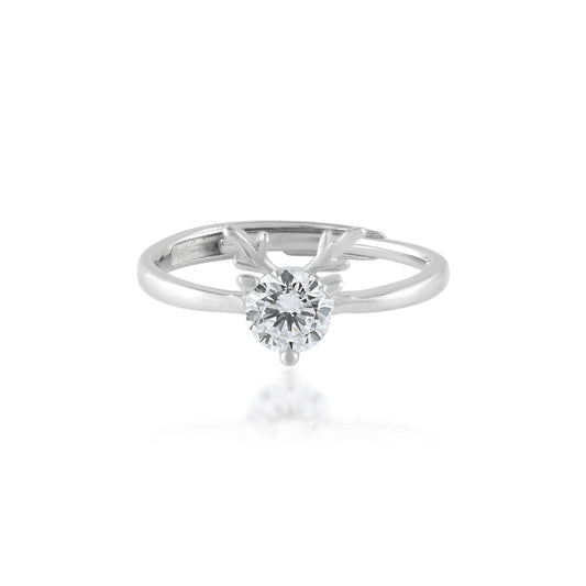 Ariva Silver Fawn Heart Ring - Ariva