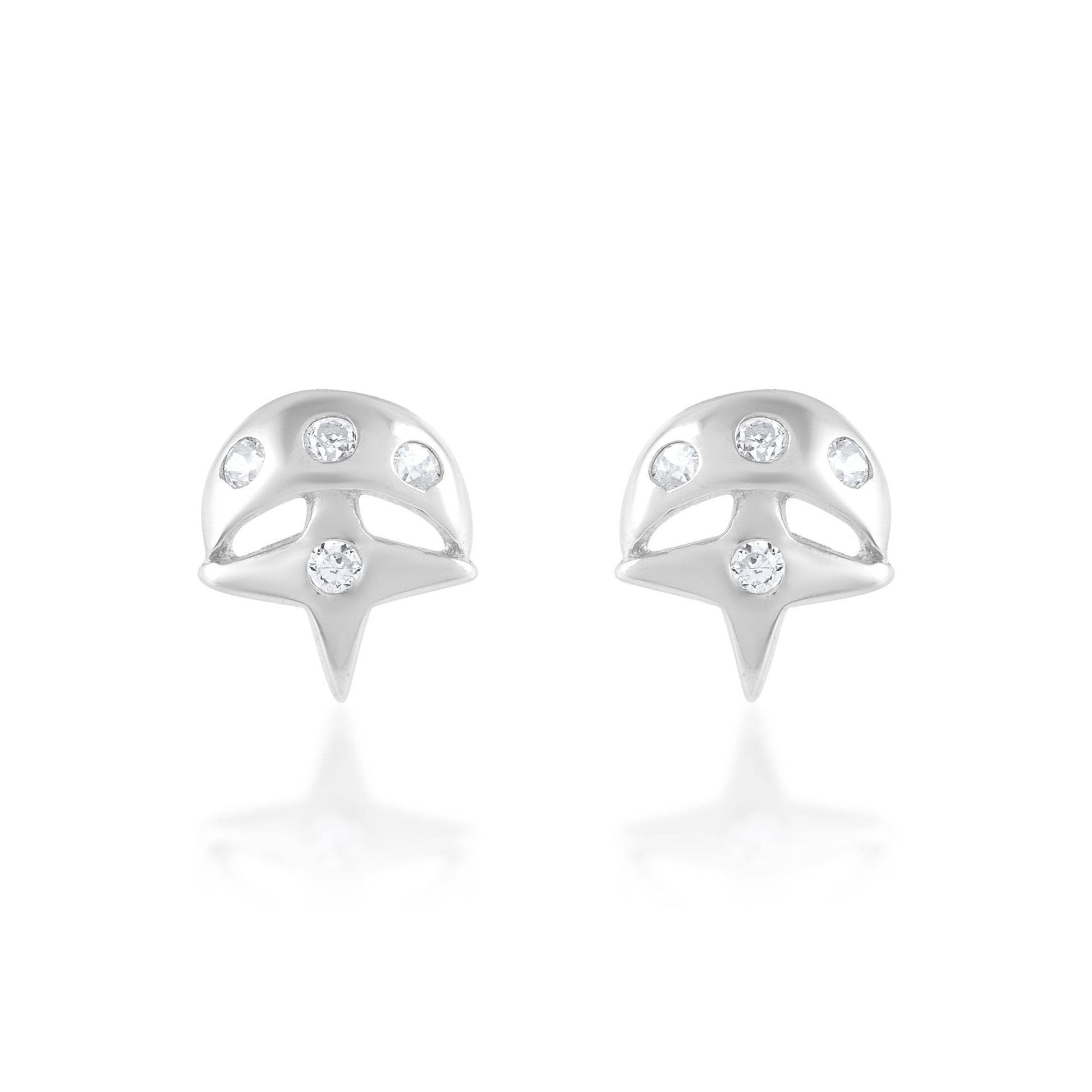 Ariva Silver Moon and Star Earring - Ariva