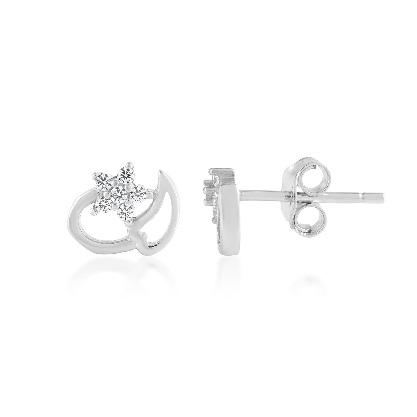 Ariva Silver Flower-Leaf Earring - Ariva