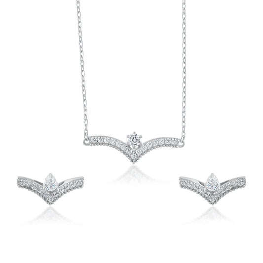 Ariva Silver Bird Pendant Set - Ariva