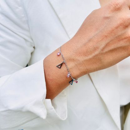 Ariva Silver Pastel Charm Bracelet Ariva