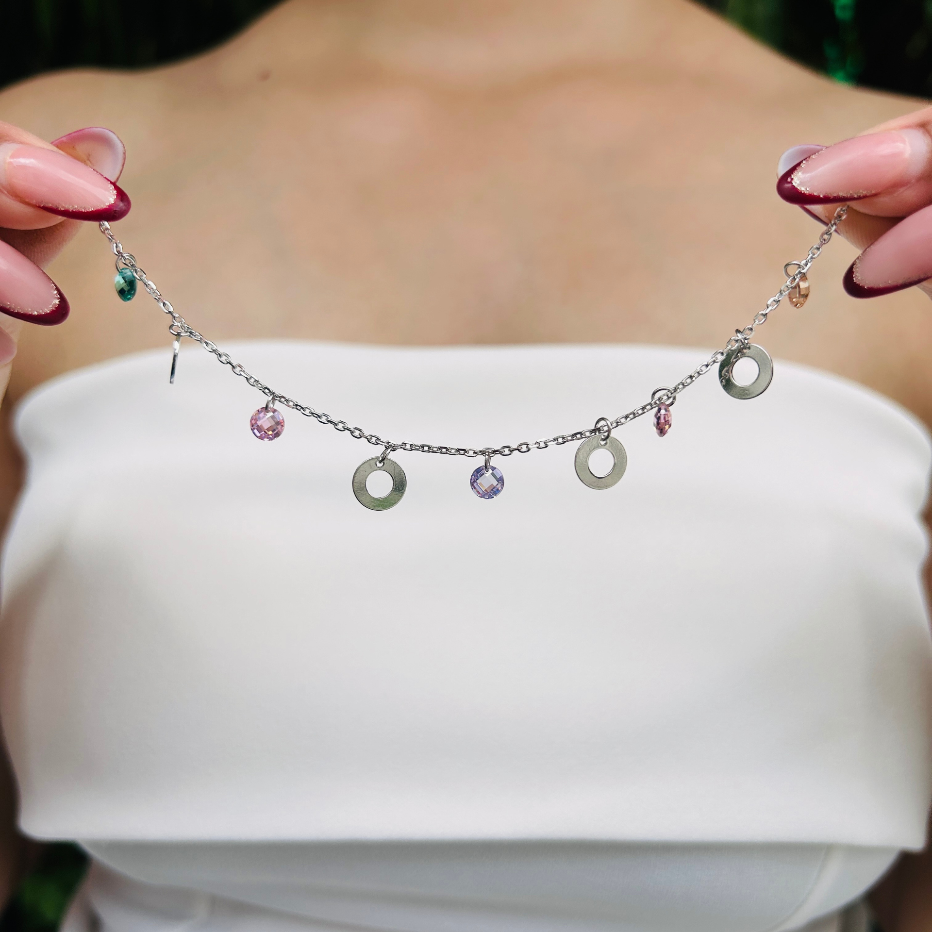 Ariva Silver Circle Charm Bracelet Ariva