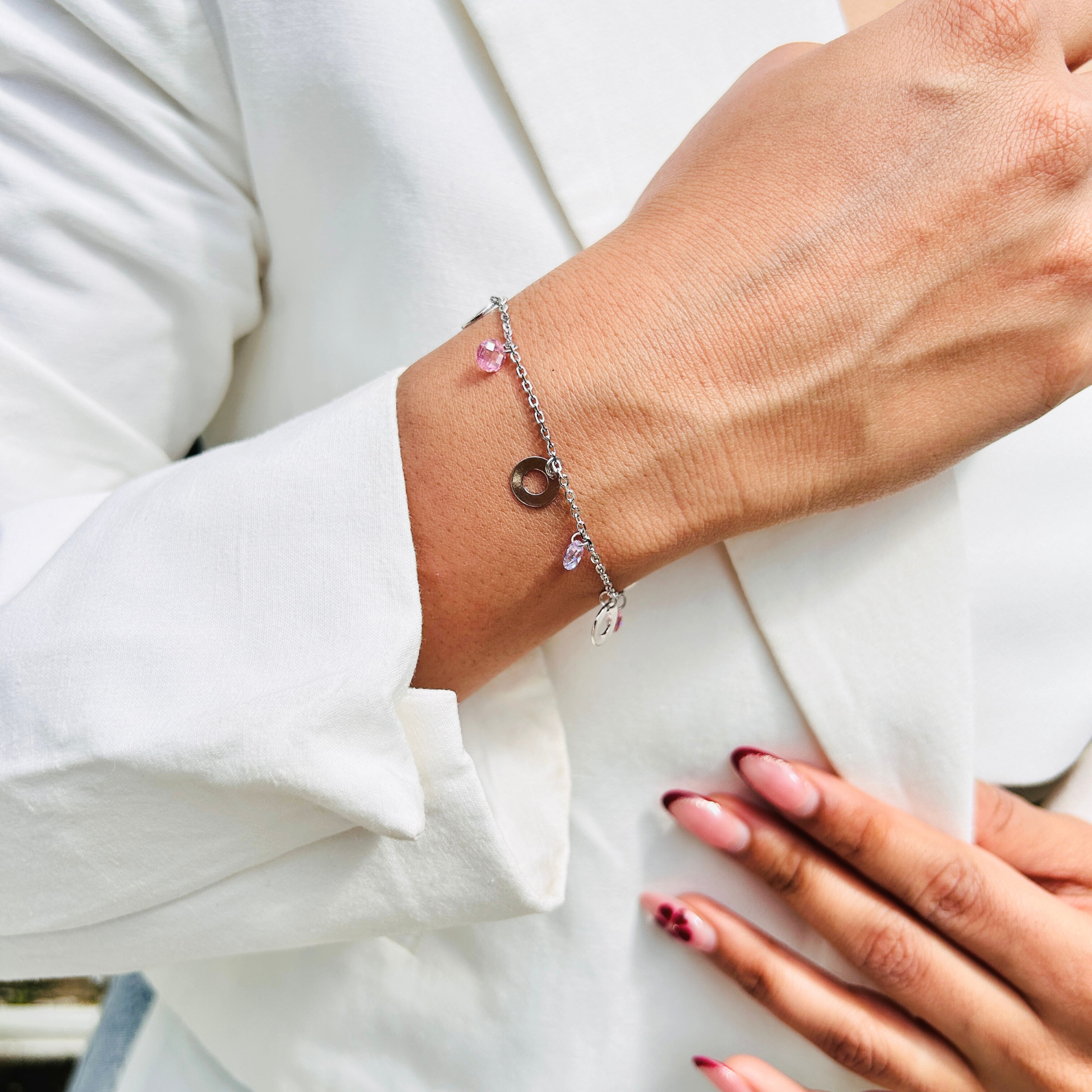 Ariva Silver Circle Charm Bracelet Ariva