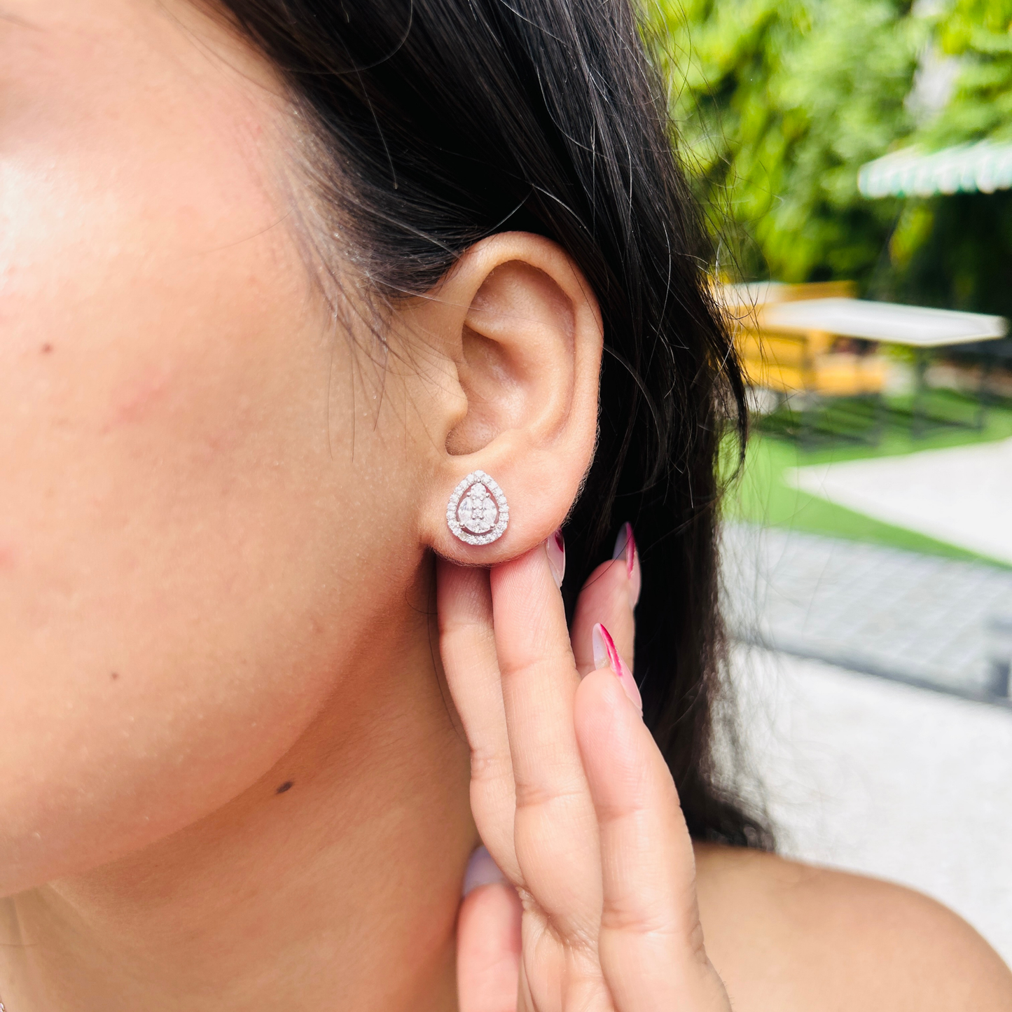 Ariva Silver Teardrop Stud Earrings Ariva