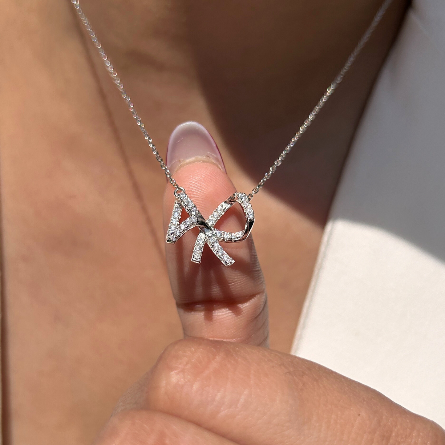 Ariva Silver Grace Bow Necklace Ariva
