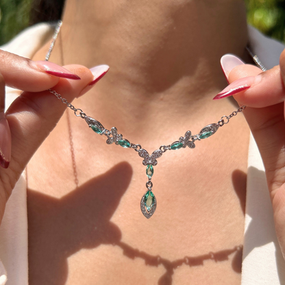 Ariva Silver Aqua Bloom Necklace Ariva