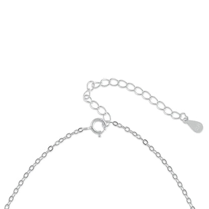 Ariva Silver Dancing Diamond Heart Pendant with Link Chain - Ariva 