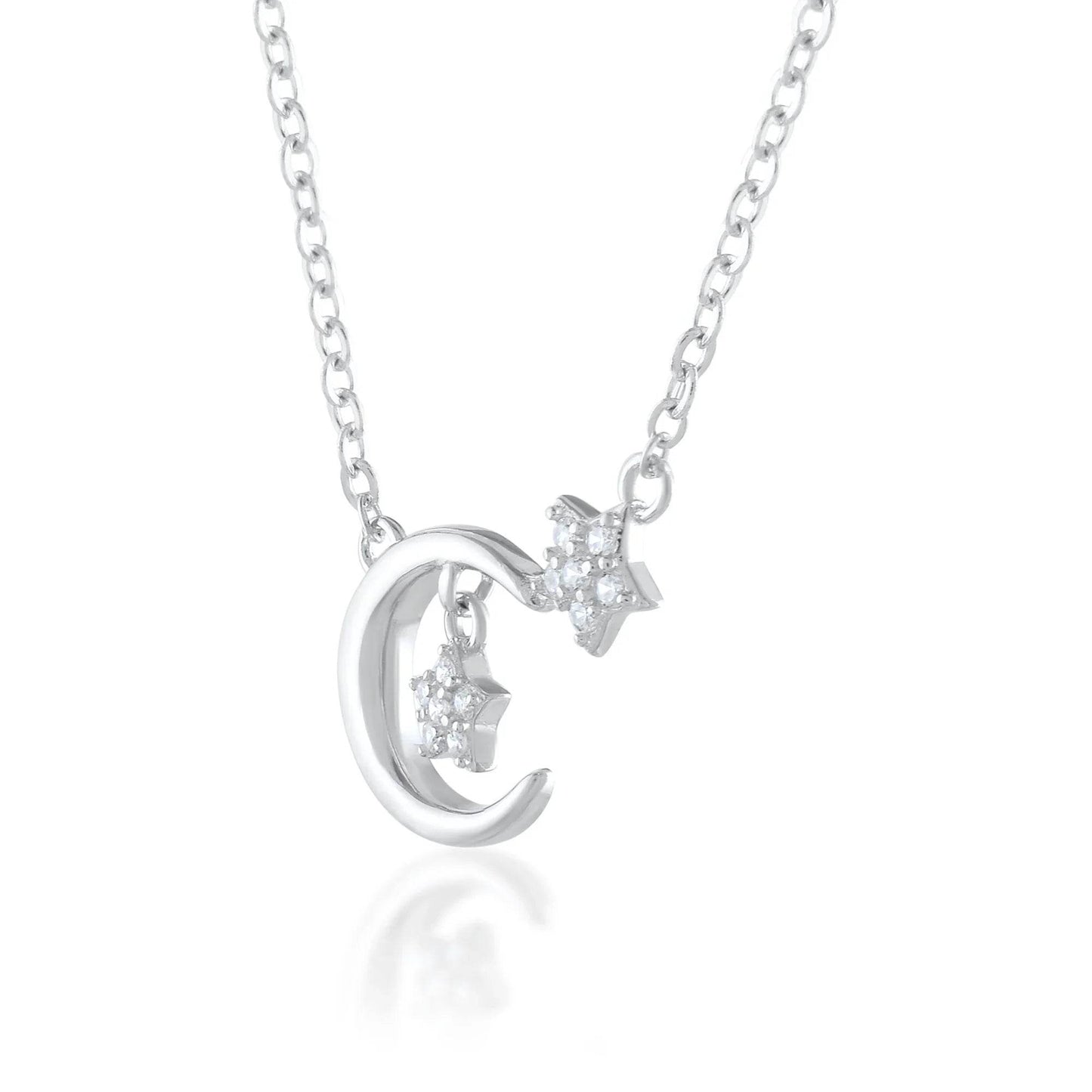 Ariva Silver Moon and Star Necklace - Ariva 