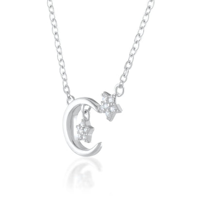Ariva Silver Moon and Star Necklace - Ariva 