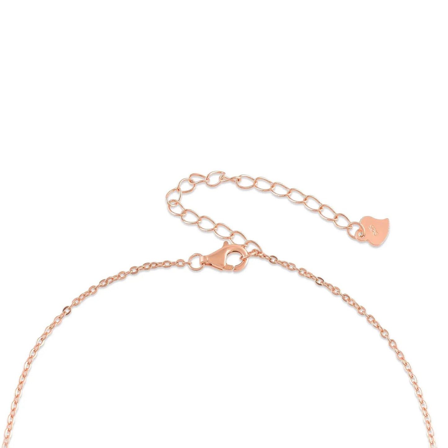 Ariva Silver Rose Gold leaf motifs Pendent with Link Chain - Ariva 