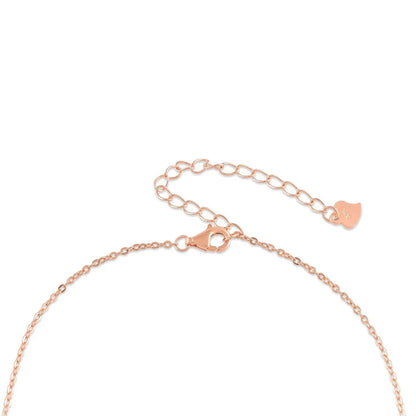 Ariva Silver Rose Gold leaf motifs Pendent with Link Chain - Ariva 