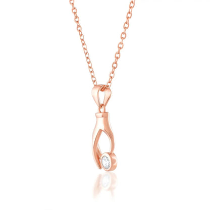 Ariva Silver Rose gold Hand Pendant With Link Chain - Ariva 