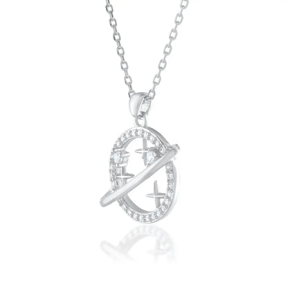 Ariva Silver Shimmering Stars pendant with Link Chain - Ariva 