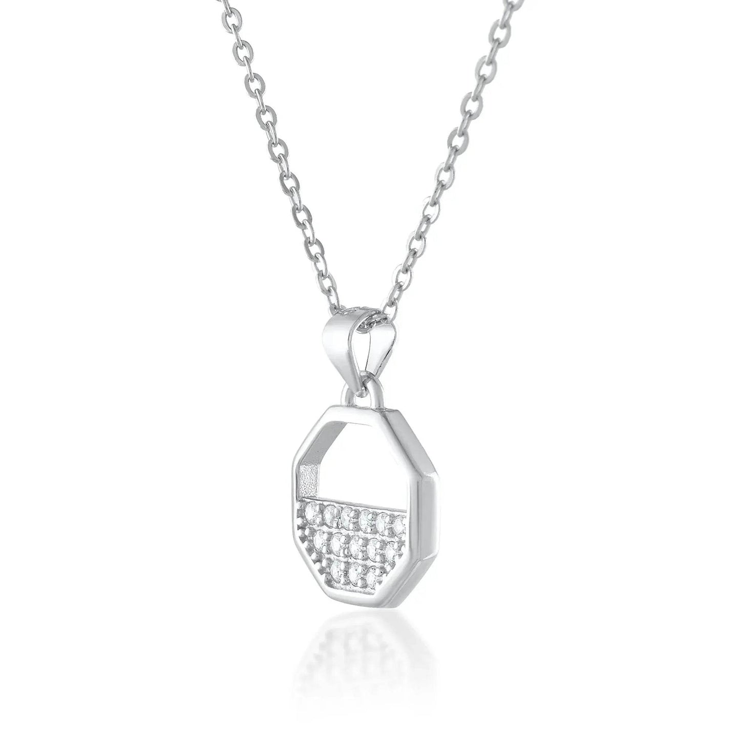 Ariva Sliver leaf motifs Pendant With Link Chain - Ariva 
