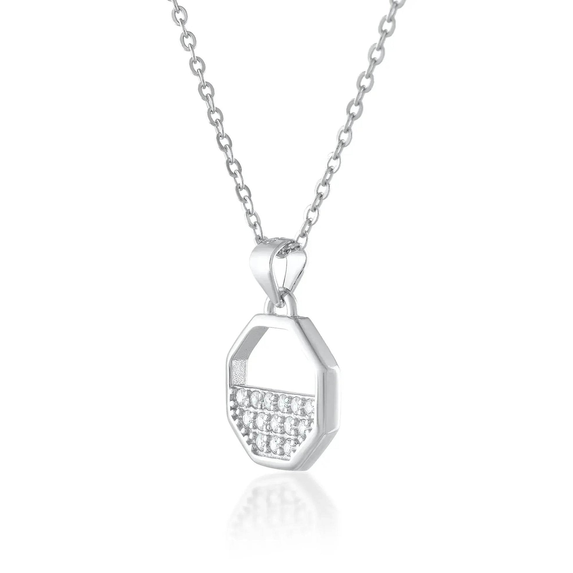 Ariva Sliver leaf motifs Pendant With Link Chain - Ariva 