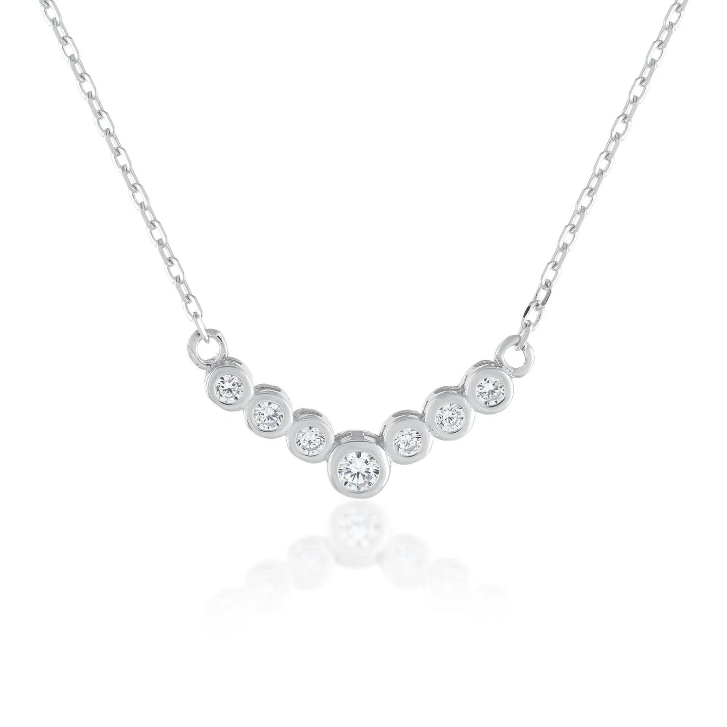 Ariva Silver Curved Bar Necklace - Ariva 