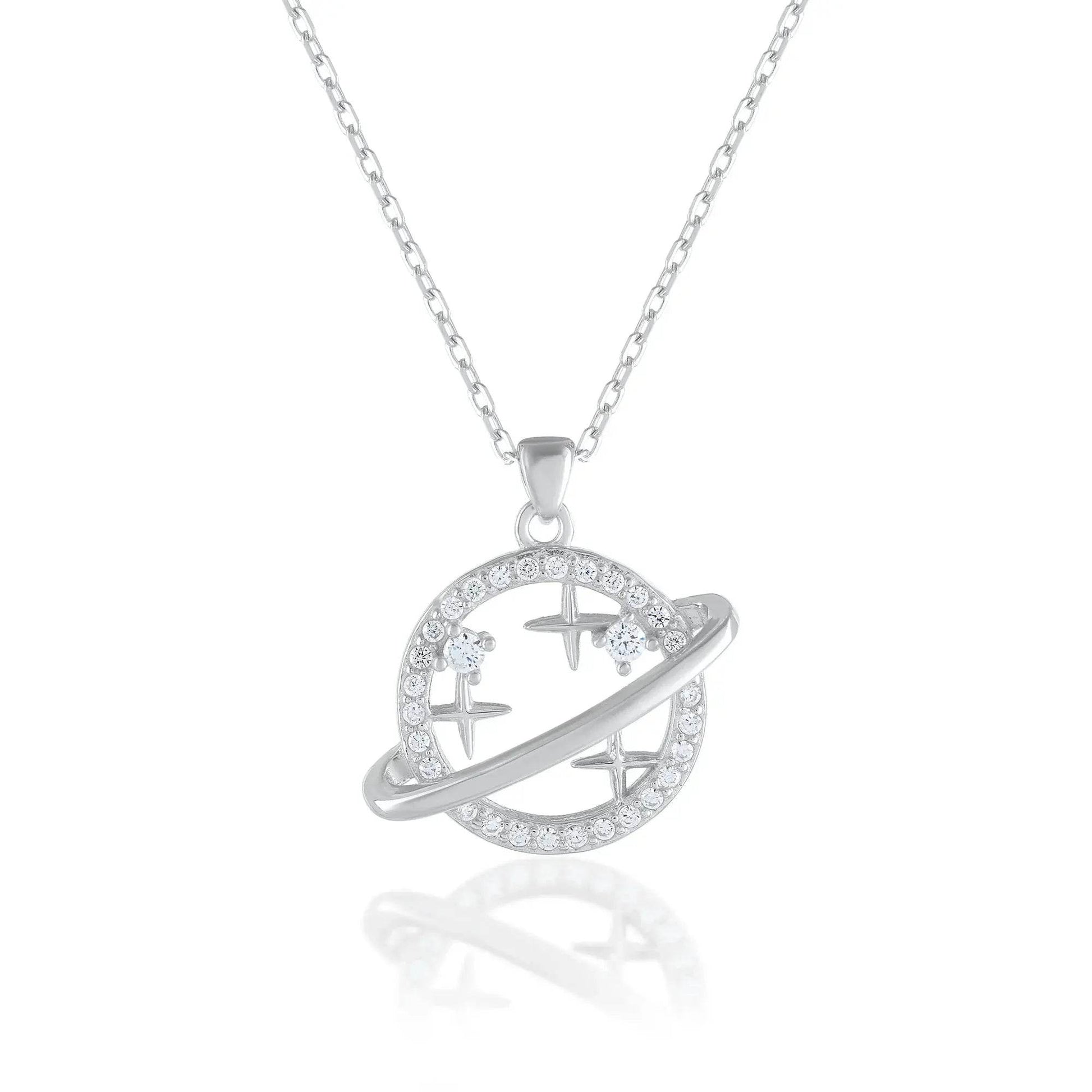 Ariva Silver Shimmering Stars pendant with Link Chain - Ariva 