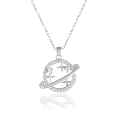 Ariva Silver Shimmering Stars pendant with Link Chain - Ariva 