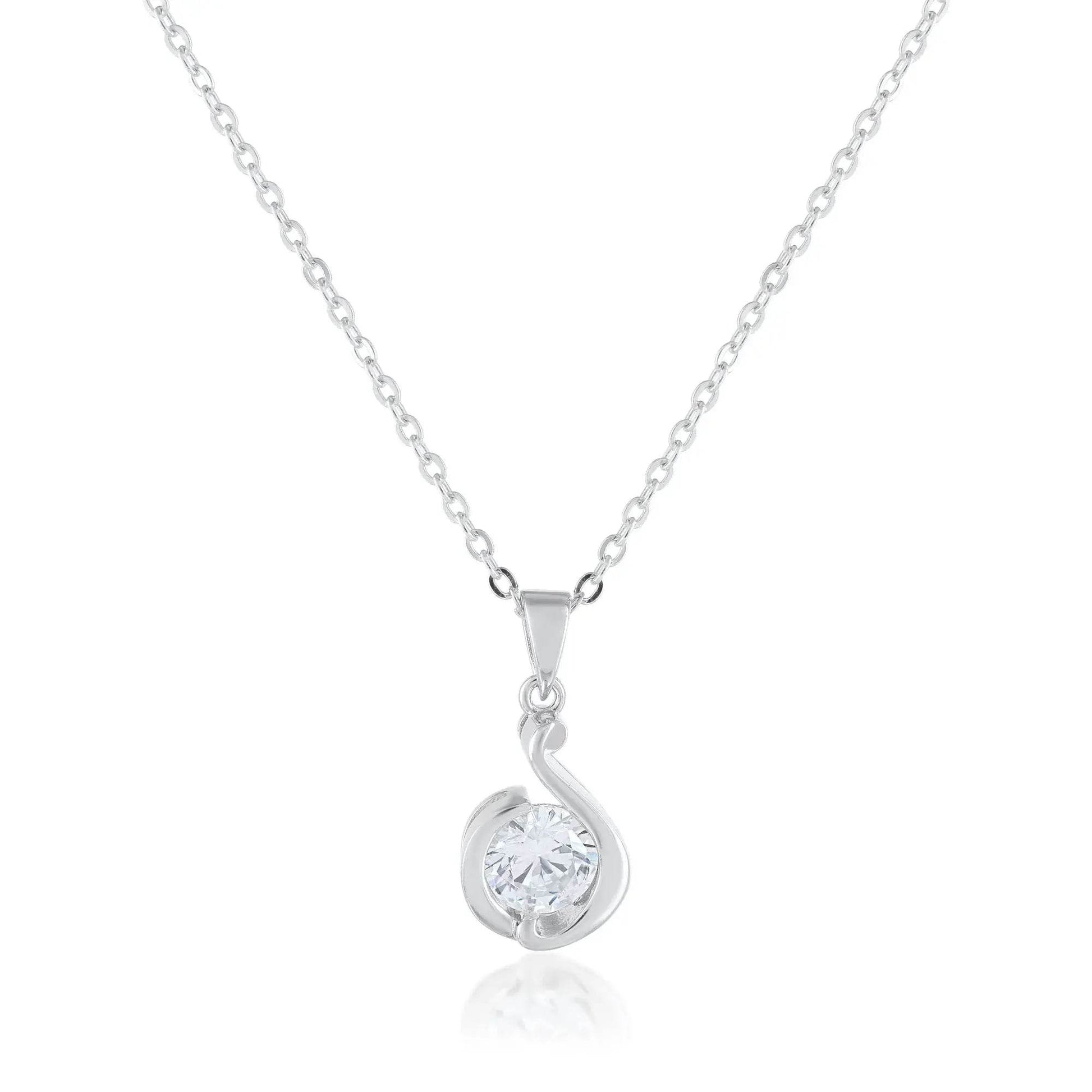 Ariva Silver Zircon Pendant with Link Chain - Ariva 
