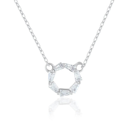 Ariva silver Diamond Circle Necklace - Ariva 