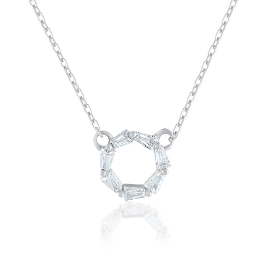 925 Silver Ariva silver Diamond Circle Necklace