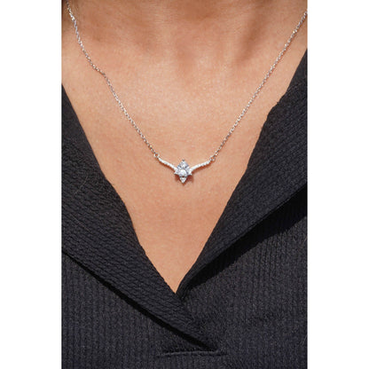Ariva Silver Zirconia Studded Pendant Set - Ariva 