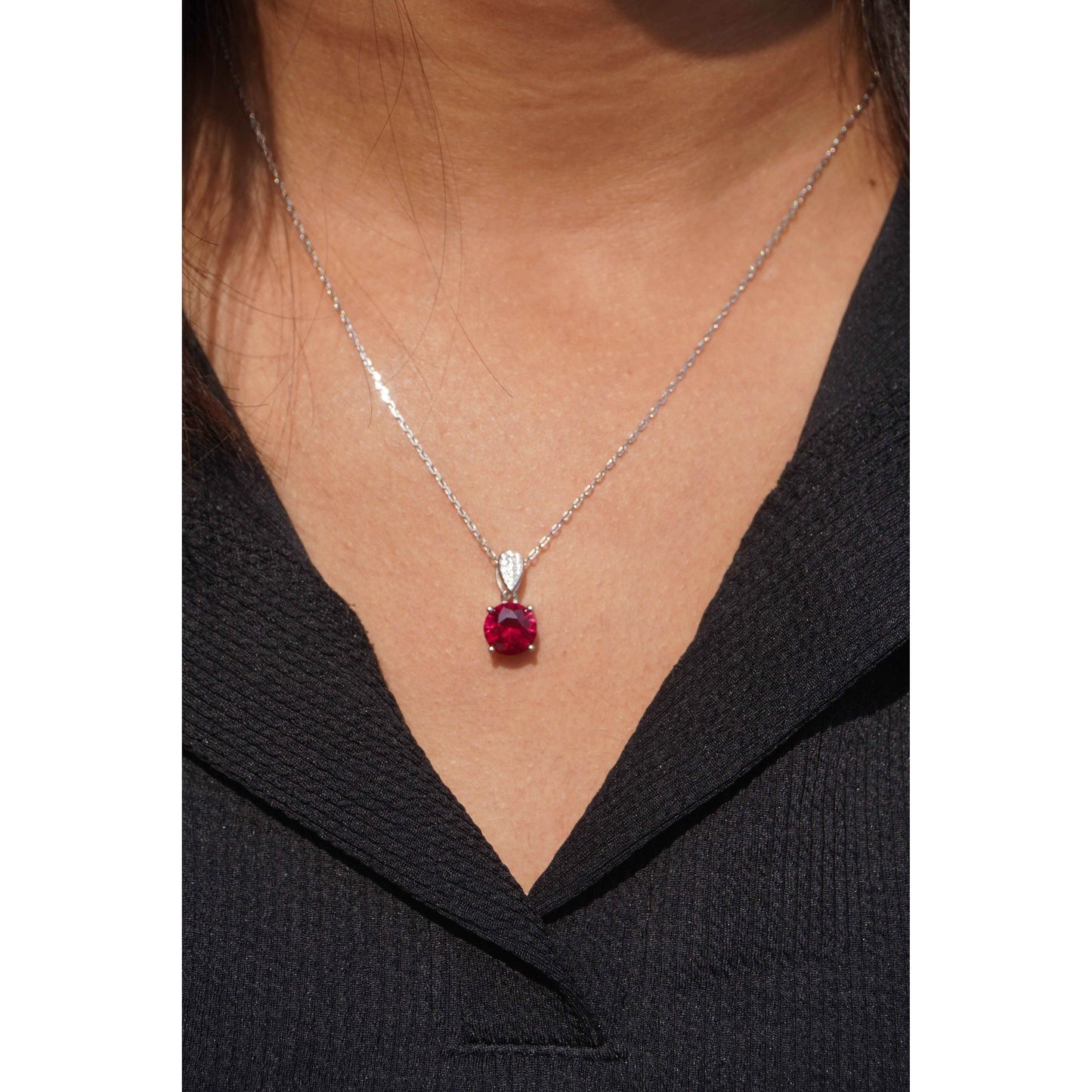 Ariva Silver Wine Round Pendant Set - Ariva 