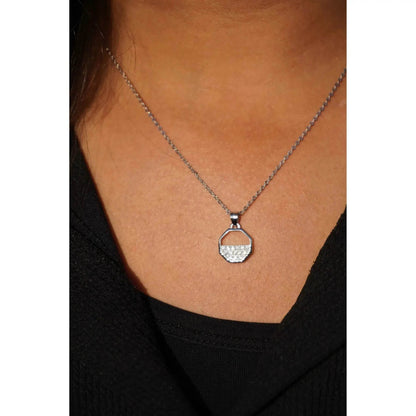 Ariva Sliver leaf motifs Pendant With Link Chain - Ariva 