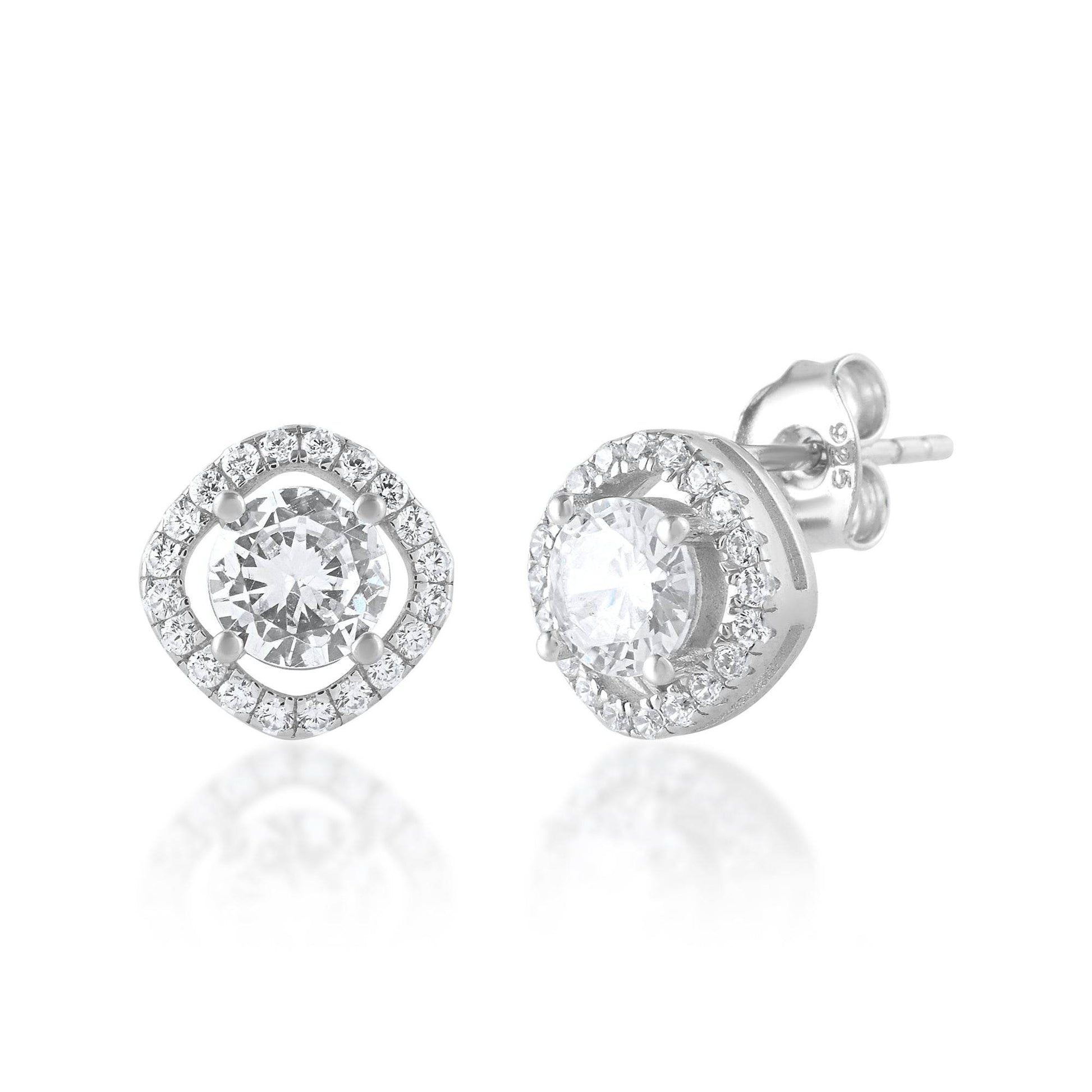 Ariva Silver Cubic Zirconia-Studded Pendant Set - Ariva 