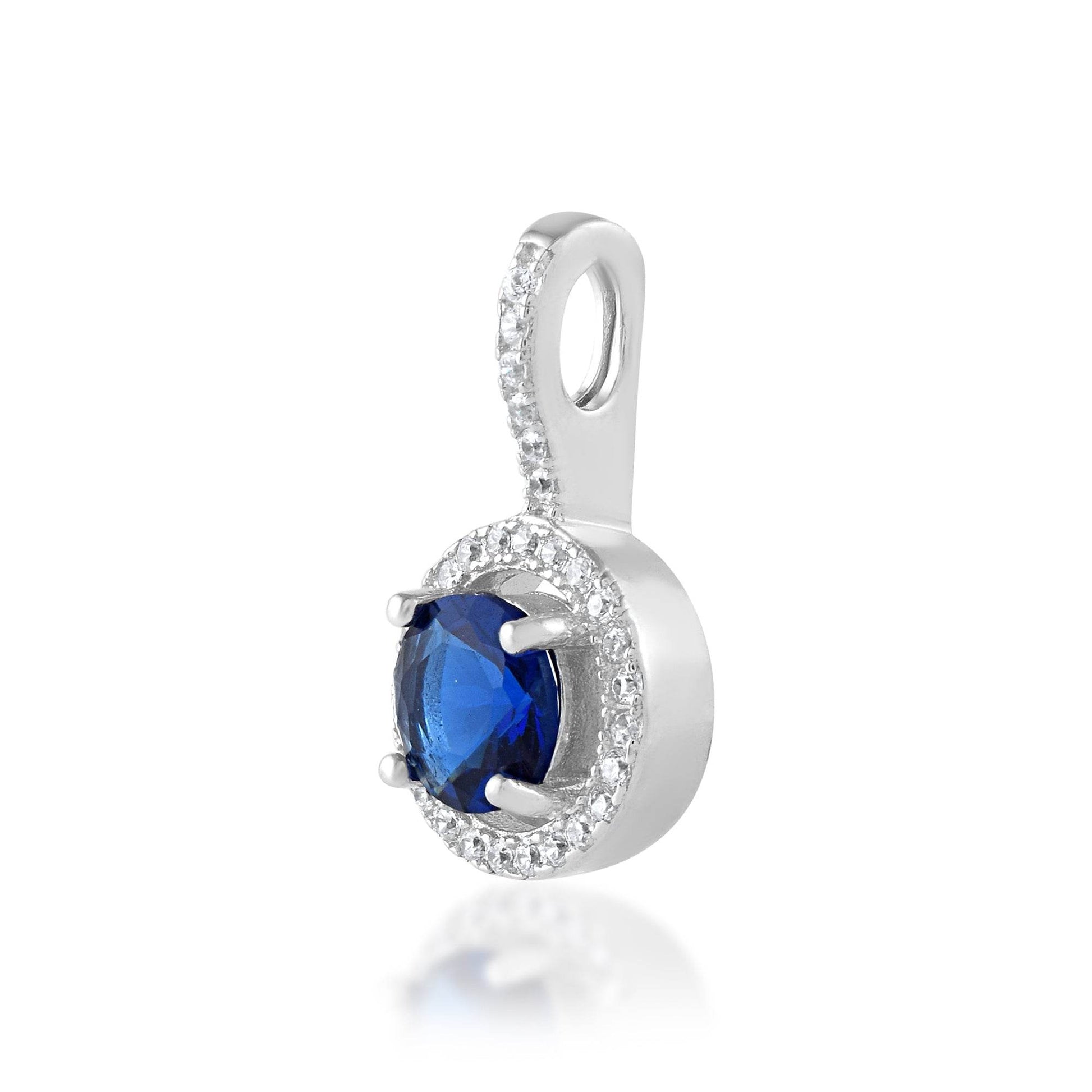 Ariva Silver Blue Studded Pendant Set - Ariva 