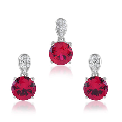 Ariva Silver Wine Round Pendant Set - Ariva 