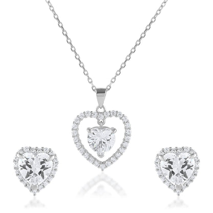 Ariva Silver Heart Pendant Set - Ariva 