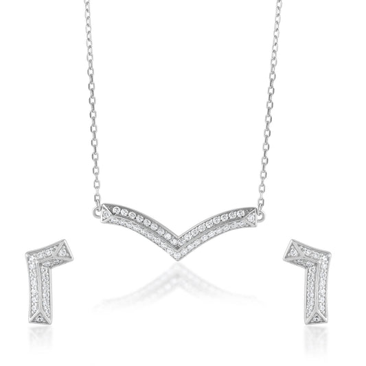 Ariva Silver V Pendant Set - Ariva 