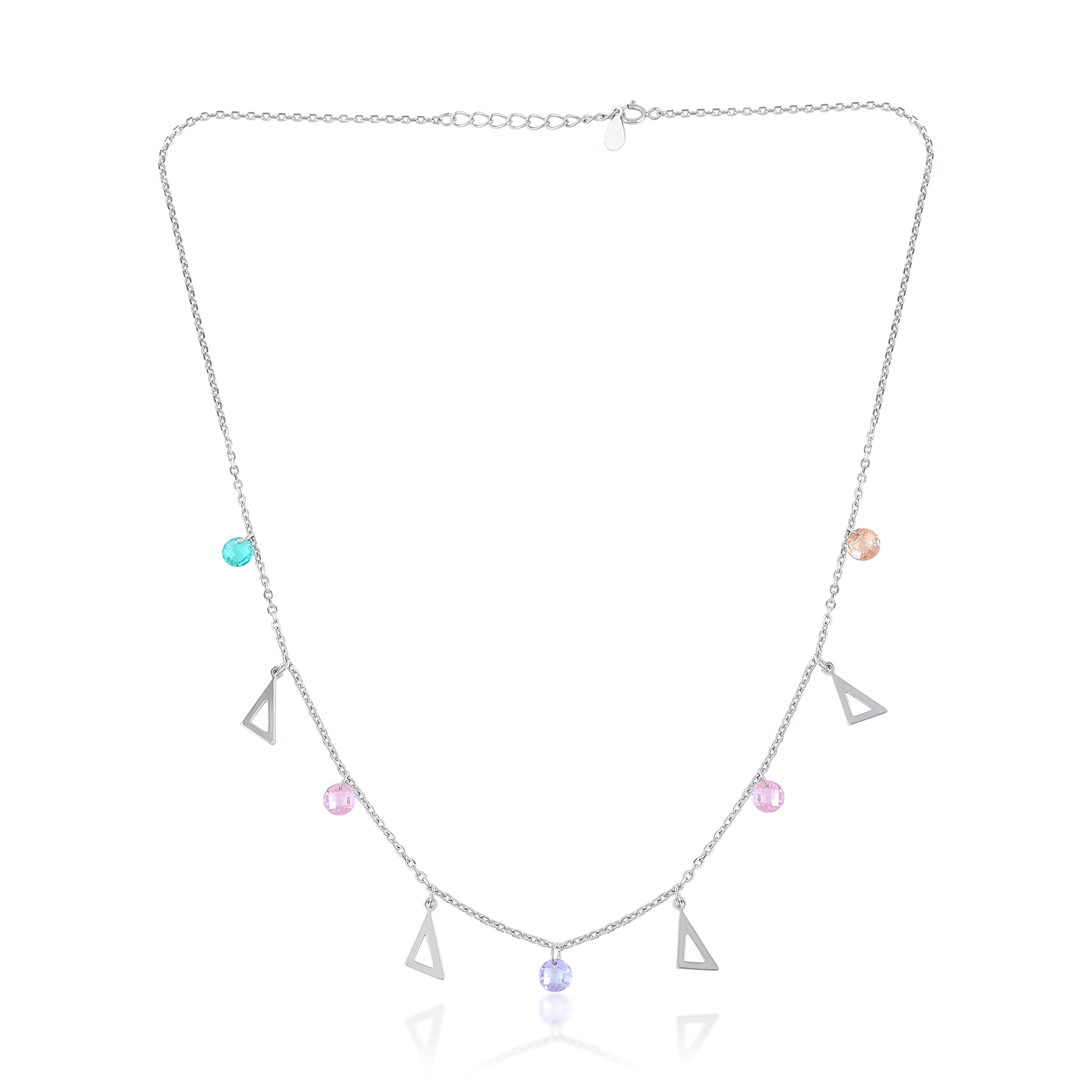 Ariva Silver Prism Charm Necklace Ariva