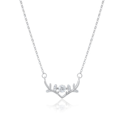 Ariva Silver Deer Antler Necklace Ariva