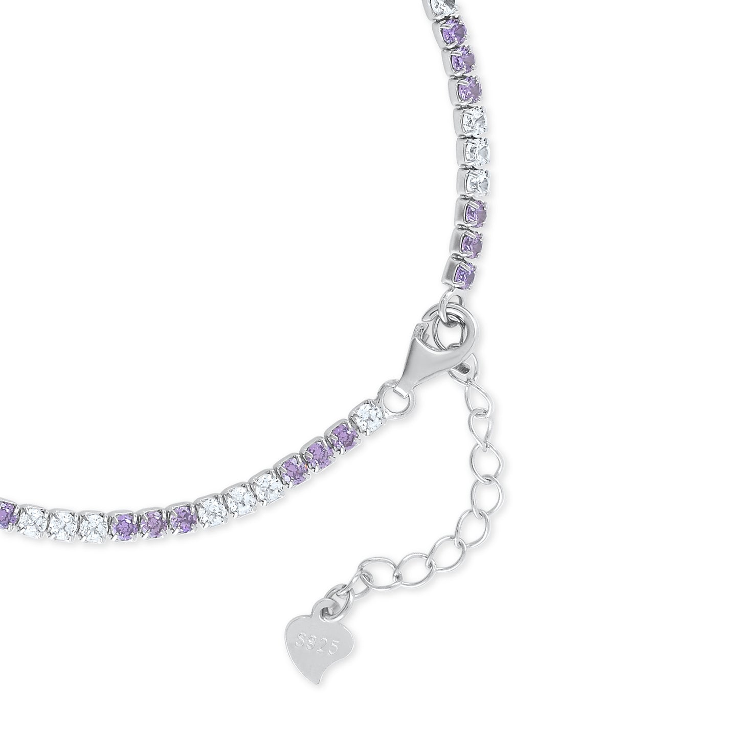 Ariva Silver Lavender Tennis Bracelet Ariva
